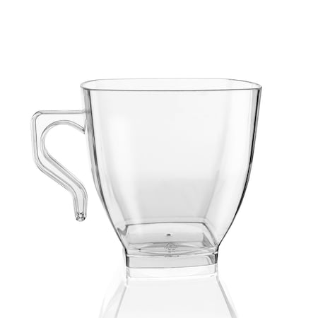 Smarty Had A Party 8 oz. Clear Square Plastic Coffee Mugs (192 Mugs), 192PK 6934C-CASE